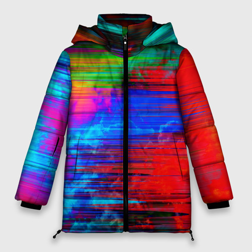 Женская зимняя куртка Oversize Glitch color storm, цвет черный