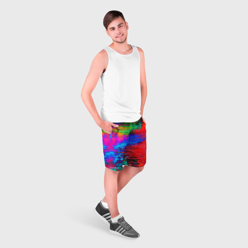 Мужские шорты 3D Glitch color storm, цвет 3D печать - фото 3