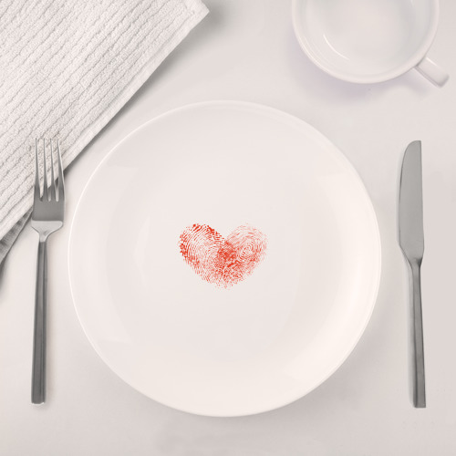 Набор: тарелка + кружка Любовь отпечатки пальцев - фото 4