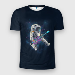 Мужская футболка 3D Slim Астронавт с гитарой