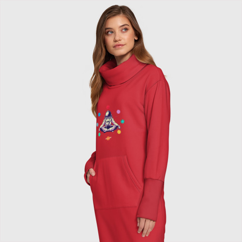 Платье удлиненное хлопок Космонавт с планетами - фото 3