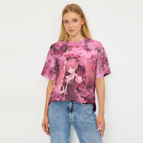 Женская футболка oversize 3D Джунко Эношима, цвет 3D печать - фото 5