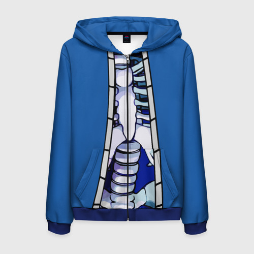 Мужская толстовка 3D на молнии Куртка Санса для косплея Sans, цвет синий
