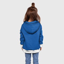 Толстовка с принтом Куртка Санса для косплея Sans для ребенка, вид на модели сзади №2. Цвет основы: белый
