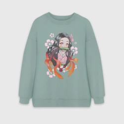 Женский свитшот oversize без начеса хлопок Nedzuko