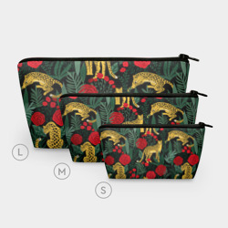 Косметичка 3D Леопарды и цветы паттерн  - фото 2