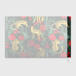 Флаг 3D Леопарды и цветы паттерн  - фото 2