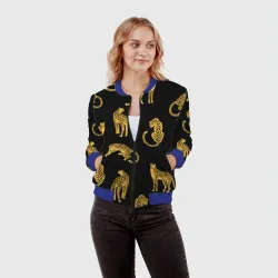 Женский бомбер 3D Леопарды - фото 2