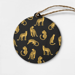 Деревянная игрушка круг Леопарды