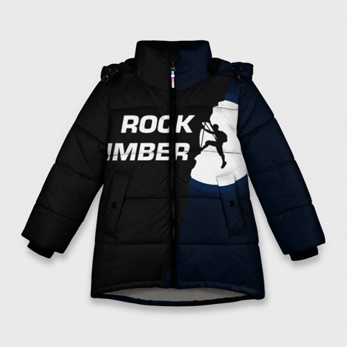 Зимняя куртка для девочек 3D Скалолаз, цвет светло-серый
