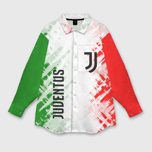 Женская рубашка oversize 3D с принтом Juventus, вид спереди #2