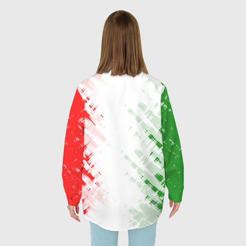 Женская рубашка oversize 3D с принтом Juventus, вид сзади #2