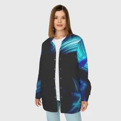 Женская рубашка oversize 3D Неоновый вихрь - фото 2