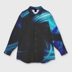 Женская рубашка oversize 3D Неоновый вихрь