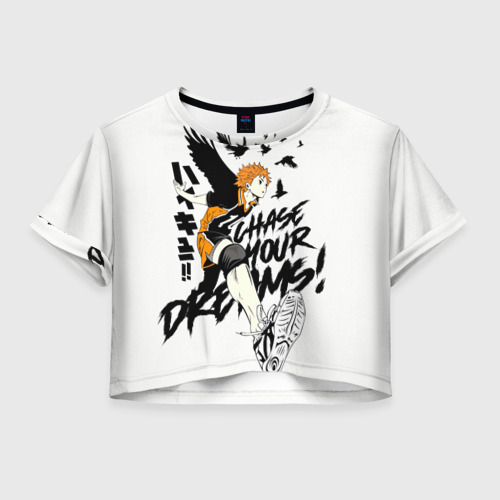 Женская футболка Crop-top 3D HAIKYUU Chase Your Dreams, цвет 3D печать