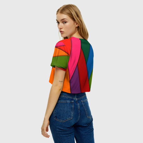 Женская футболка Crop-top 3D Разноцветный узор Фото 01