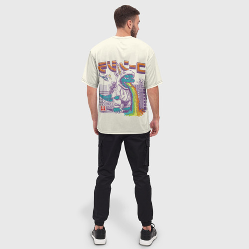 Мужская футболка oversize 3D Годзилла Единорог, цвет 3D печать - фото 4