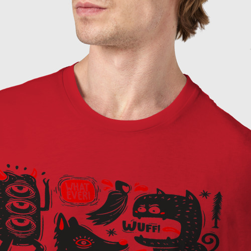 Мужская футболка хлопок Каракули, цвет красный - фото 6