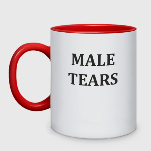 Кружка двухцветная MALE TEARS (МУЖСКИЕ СЛЕЗЫ) , цвет белый + красный