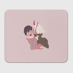 Прямоугольный коврик для мышки Zero Two and hiro cute