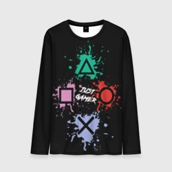 Мужской лонгслив 3D Just gamer