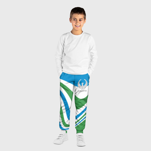 Детские брюки 3D Узбекистан - герб страны, цвет 3D печать - фото 4