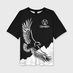 Женская футболка oversize 3D Узбекистан летящий орел