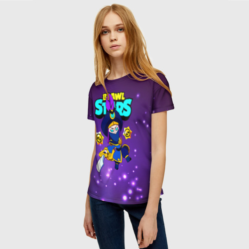 Женская футболка 3D с принтом Brawl Stars/Mortis, фото на моделе #1