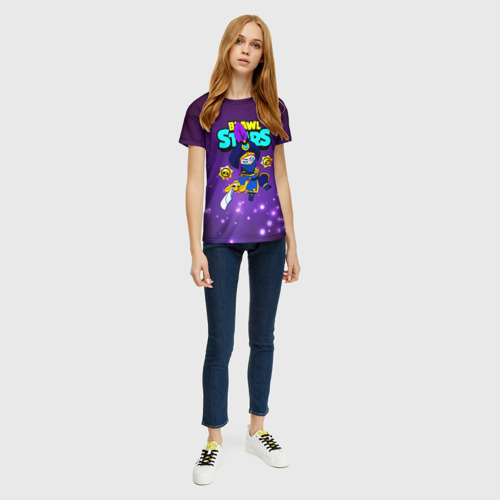 Женская футболка 3D с принтом Brawl Stars/Mortis, вид сбоку #3