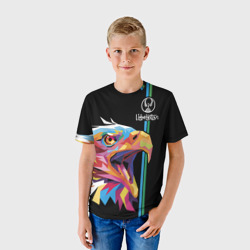 Детская футболка 3D Узбекистан разноцветный орел - фото 2
