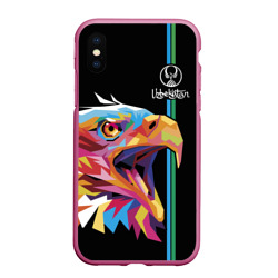 Чехол для iPhone XS Max матовый Узбекистан разноцветный орел