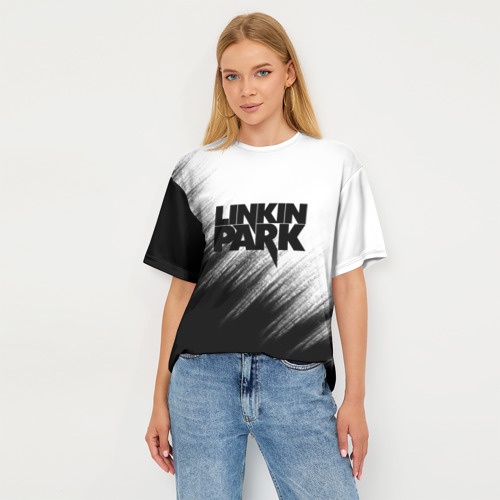 Женская футболка oversize 3D Linkin Park, цвет 3D печать - фото 5