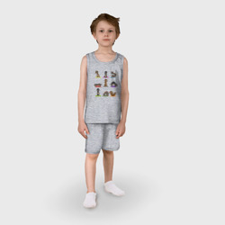 Детская пижама с шортами хлопок Таксы и йога - фото 2