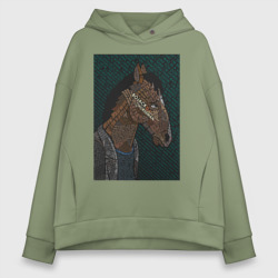 Женское худи Oversize хлопок Конь БоДжек