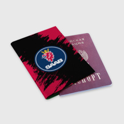 Обложка для паспорта матовая кожа Saab Сааб - фото 2