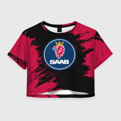 Женская футболка Crop-top 3D Saab Сааб