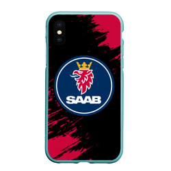 Чехол для iPhone XS Max матовый Saab Сааб