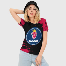 Женская футболка 3D Slim Saab Сааб - фото 2