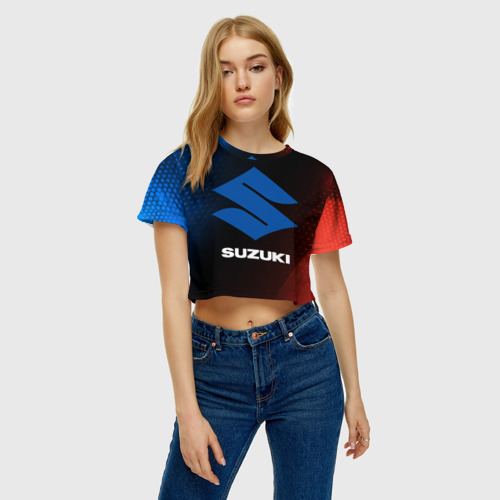 Женская футболка Crop-top 3D Suzuki Сузуки, цвет 3D печать - фото 3