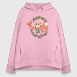 Женское худи Oversize хлопок Маленький принц и лис