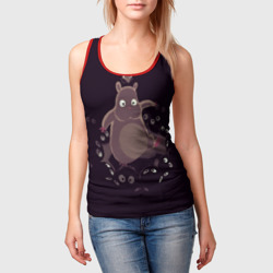 Женская майка 3D Хомяк Боо и пыльные зайчики - фото 2