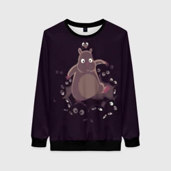 Женский свитшот 3D Хомяк Боо и пыльные зайчики