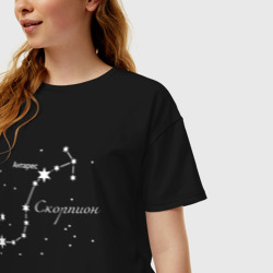 Женская футболка хлопок Oversize Созвездие Скорпиона - фото 2