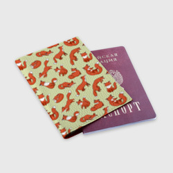 Обложка для паспорта матовая кожа Осенние лисички - фото 2