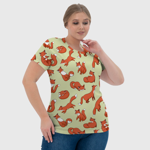 Женская футболка 3D с принтом Осенние лисички, фото #4
