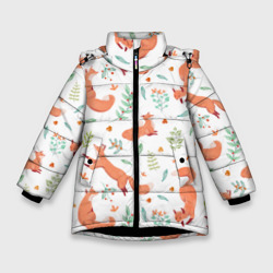 Зимняя куртка для девочек 3D Акварельные лисички
