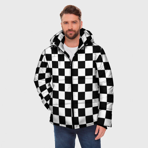 Мужская зимняя куртка 3D Шахматка, цвет черный - фото 3