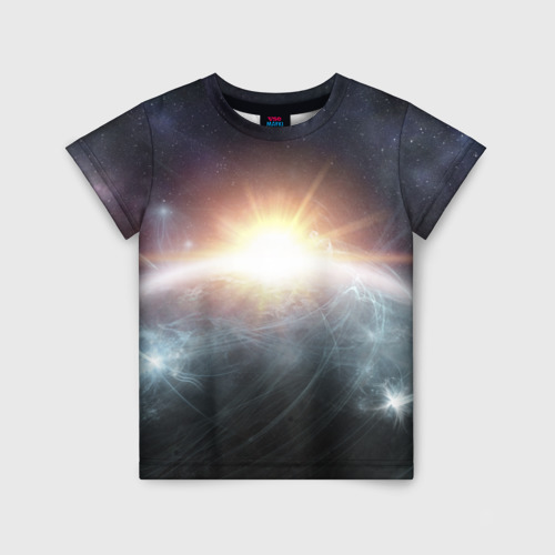 Детская футболка 3D с принтом Космос, вид спереди #2