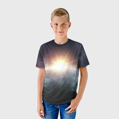 Детская футболка 3D с принтом Космос, фото на моделе #1