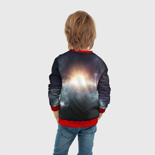 Детский свитшот 3D с принтом Космос, вид сзади #2
